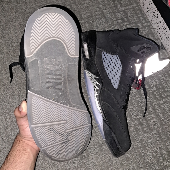 Jordan 5 Black Metallic Sneakers Men's Size 13 - Picture 7 of 12